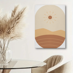 Desert Sun Abstract Canvas Wall Art Print – Minimalist Modern Home Decor
