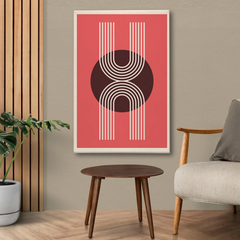 Boho Abstract Red Geometric Canvas Wall Art – Modern Minimalist Wall Decor