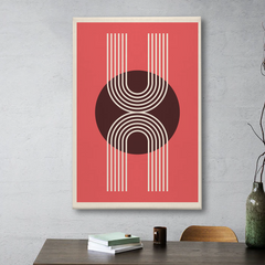 Boho Abstract Red Geometric Canvas Wall Art – Modern Minimalist Wall Decor