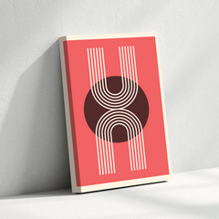 Boho Abstract Red Geometric Canvas Wall Art – Modern Minimalist Wall Decor