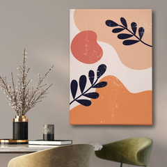 Abstract Botanical Canvas Wall Art – Modern Minimalist Leaf Print