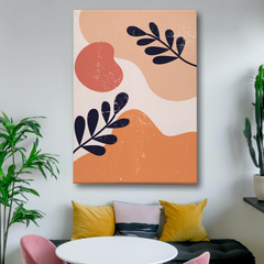 Abstract Botanical Canvas Wall Art – Modern Minimalist Leaf Print