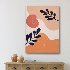 Abstract Botanical Canvas Wall Art – Modern Minimalist Leaf Print