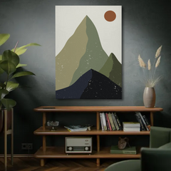 Abstract Mountain Canvas Wall Art – Boho Nature-Inspired Modern Wall Decor