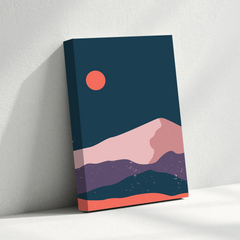 Abstract Mountain Sunset Canvas Wall Art – Modern Boho Wall Decor