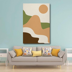 Earthy Abstract Landscape Canvas Wall Art – Modern Boho Home Decor