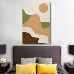 Earthy Abstract Landscape Canvas Wall Art – Modern Boho Home Decor