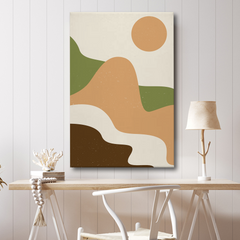 Earthy Abstract Landscape Canvas Wall Art – Modern Boho Home Decor