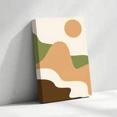 Earthy Abstract Landscape Canvas Wall Art – Modern Boho Home Decor