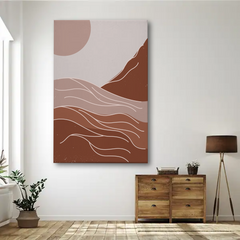 Terracotta Abstract Waves Canvas Wall Art – Modern Minimalist Home Decor