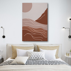 Terracotta Abstract Waves Canvas Wall Art – Modern Minimalist Home Decor