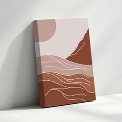 Terracotta Abstract Waves Canvas Wall Art – Modern Minimalist Home Decor