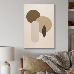 Geometric Abstract Shapes Canvas Wall Art – Neutral Minimalist Home Decor