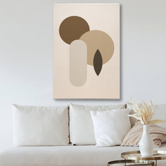 Geometric Abstract Shapes Canvas Wall Art – Neutral Minimalist Home Decor