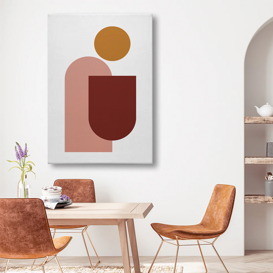 Modern Abstract Geometric Canvas Wall Art – Minimal Shapes in Warm Earth Tones