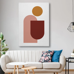 Modern Abstract Geometric Canvas Wall Art – Minimal Shapes in Warm Earth Tones