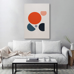 Modern Abstract Circles Canvas Wall Art – Geometric Shapes in Bold Colors