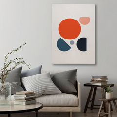 Modern Abstract Circles Canvas Wall Art – Geometric Shapes in Bold Colors