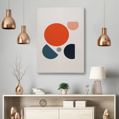 Modern Abstract Circles Canvas Wall Art – Geometric Shapes in Bold Colors