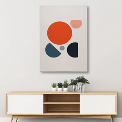 Modern Abstract Circles Canvas Wall Art – Geometric Shapes in Bold Colors
