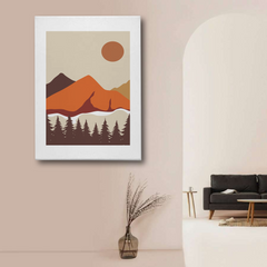 Abstract Mountain Landscape Canvas Wall Art – Minimalist Sunset Nature Print