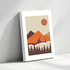Abstract Mountain Landscape Canvas Wall Art – Minimalist Sunset Nature Print