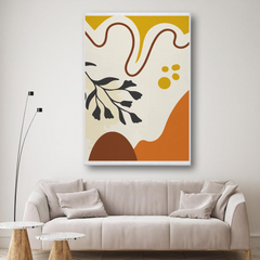 Abstract Boho Wall Art – Minimalist Botanical Canvas Print in Warm Earth Tones