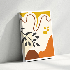 Abstract Boho Wall Art – Minimalist Botanical Canvas Print in Warm Earth Tones