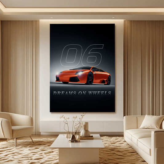 Lamborghini Murciélago Orange Canvas Wall Art – Exotic Supercar Wall Decor