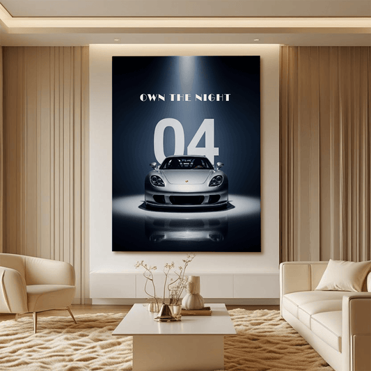 Porsche Carrera GT Silver Canvas Wall Art – Iconic Supercar Wall Decor