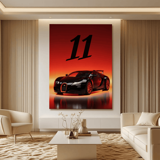 Bugatti Veyron Black Canvas Wall Art – Luxury Supercar Wall Decor