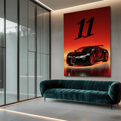Bugatti Veyron Black Canvas Wall Art – Luxury Supercar Wall Decor