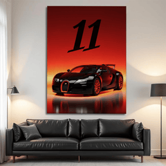 Bugatti Veyron Black Canvas Wall Art – Luxury Supercar Wall Decor