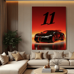 Bugatti Veyron Black Canvas Wall Art – Luxury Supercar Wall Decor