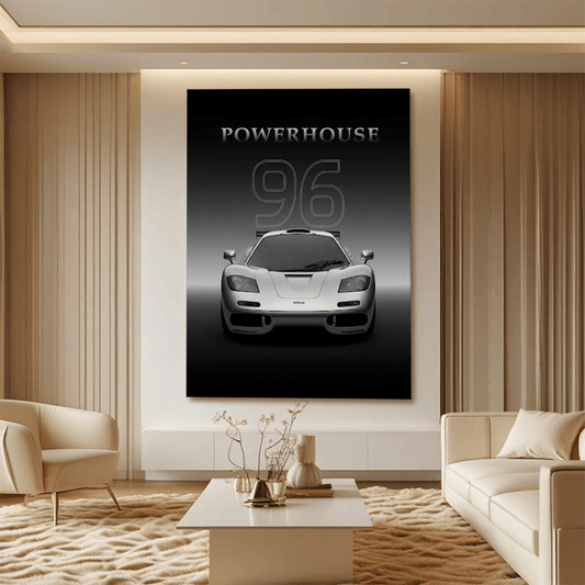 McLaren F1 Silver Supercar Canvas Wall Art – Iconic Automotive Décor