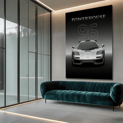 McLaren F1 Silver Supercar Canvas Wall Art – Iconic Automotive Décor