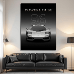 McLaren F1 Silver Supercar Canvas Wall Art – Iconic Automotive Décor