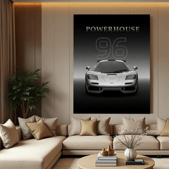 McLaren F1 Silver Supercar Canvas Wall Art – Iconic Automotive Décor