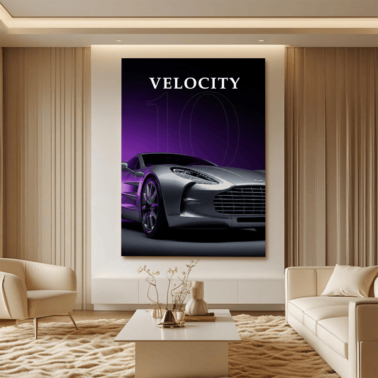 Aston Martin One-77 Silver Supercar Canvas Wall Art – Luxury Sports Car Décor