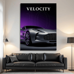 Aston Martin One-77 Silver Supercar Canvas Wall Art – Luxury Sports Car Décor