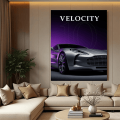Aston Martin One-77 Silver Supercar Canvas Wall Art – Luxury Sports Car Décor