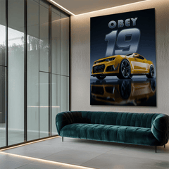 Chevrolet Camaro Yellow Sports Car Canvas Wall Art – Modern Muscle Car Décor