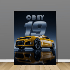 Chevrolet Camaro Yellow Sports Car Canvas Wall Art – Modern Muscle Car Décor