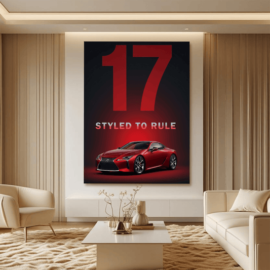 Lexus LC 500 Red Sports Car Canvas Wall Art – Luxury Automotive Décor