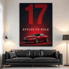 Lexus LC 500 Red Sports Car Canvas Wall Art – Luxury Automotive Décor