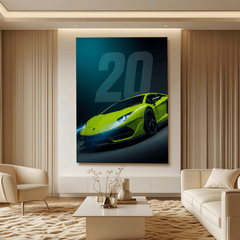 Lamborghini Aventador Yellow Canvas Wall Art – Bold Luxury Supercar Decor