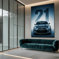 Nissan GT-R Black Sports Car Canvas Wall Art – Modern Supercar Décor