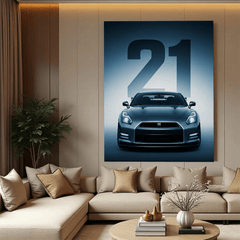 Nissan GT-R Black Sports Car Canvas Wall Art – Modern Supercar Décor