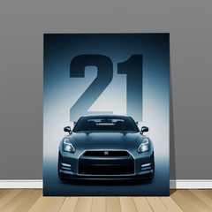 Nissan GT-R Black Sports Car Canvas Wall Art – Modern Supercar Décor