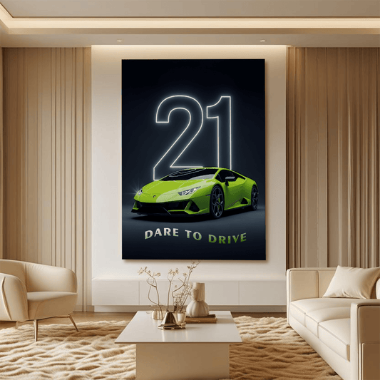 Lamborghini Huracán Green Supercar Canvas Wall Art – Luxury Sports Car Décor